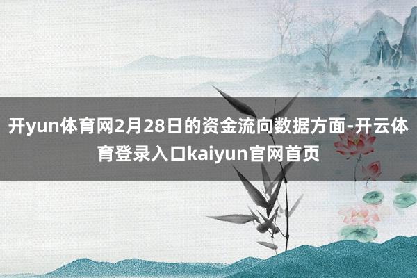 开yun体育网2月28日的资金流向数据方面-开云体育登录入口kaiyun官网首页